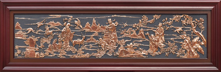 铜壁画054福禄寿(图1)