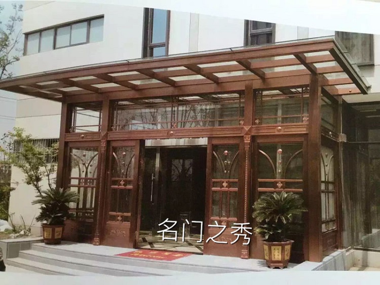 玻璃铜门034