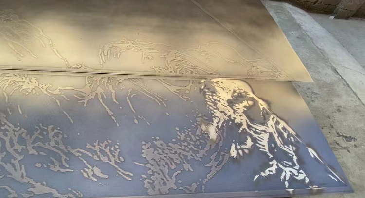 名门之秀出品：纯铜蚀刻山水画楼梯